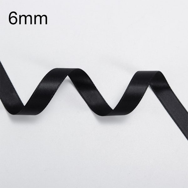 1/2/3/5 Fashionabla satinband för sömnad och hantverk - lätt att black 03 6mm 5PCS