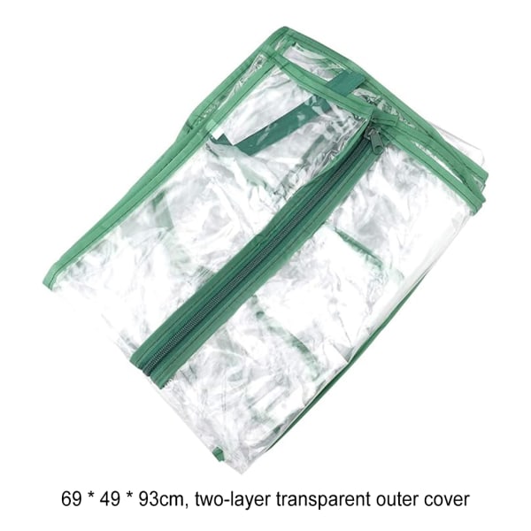 Mini Greenhouse Cover Slitstarkt och robust trädgårdsarbete Transparent69*49*158