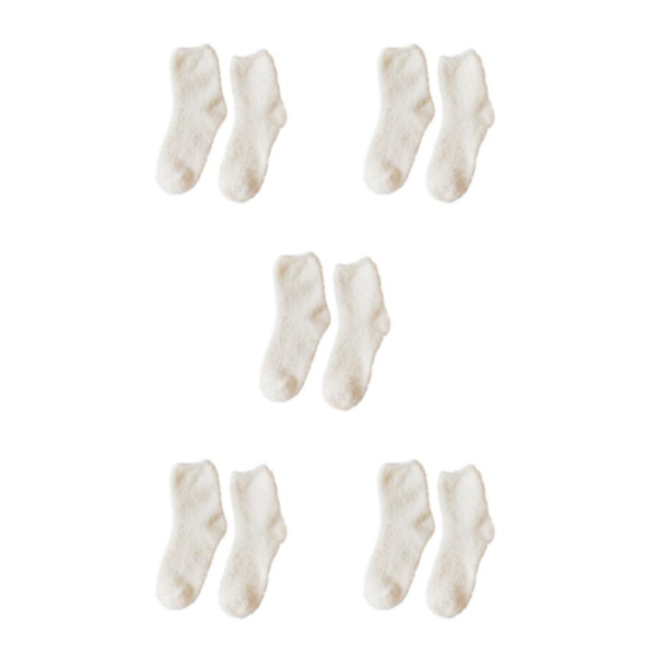 1/2/3/5 10 stycken extra tjocka och elastiska mjuka strumpor White 5PCS