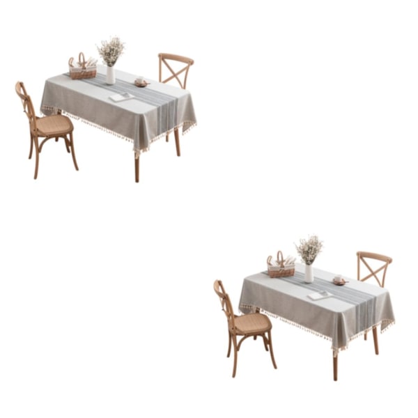 1/2 Elegant och tålig duk för hem och restaurang grey 135*160cm,1 2PCS