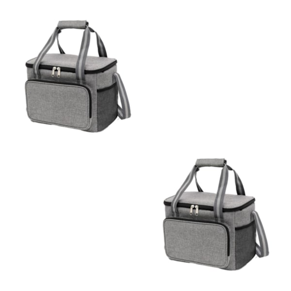 1/2 resevänlig hopfällbar thermal väska för picknick på resande fot grey 2Set