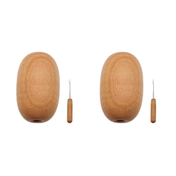 1/2/3 1 bit stoppande ägg med nål DIY Smooth Crochet 2PCS