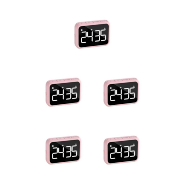 1/2/3/5 ABS Justerbar Volym Väckarklocka Med Radio - LED Stor pink 501 5PCS