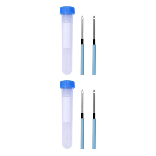 1/2/3/5 Broderi Punch Nål Penna Sysats Stickverktyg 2 Pcs Needle 1 Pc Tube 10cm 2Set