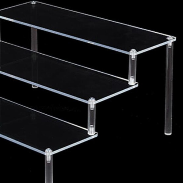 1/2 Acrylic Display För Riser Stand Parfym Cosmetics Holder Clear 29.5x27.5x15cm 1Set