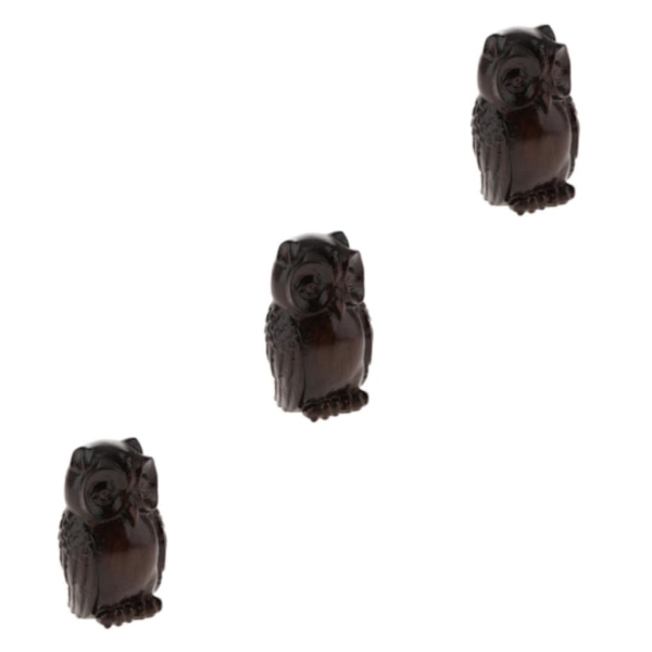 1/2/3/5 Trä Buddha Staty Staty Indien Staty Craft Ornament Owl 3Set