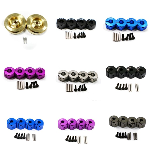 RCGOFOLLOW 2st Mässing Stark Hjul Hexmontering För 1/18 Adapter Purple