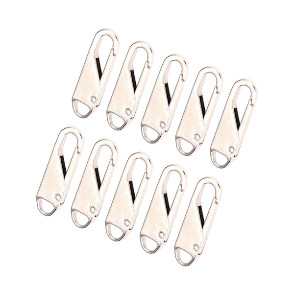 1/2/3/5 10 st För Zipper Pull Replacement Metal För Zipper Silver 10 pcs 2PCS