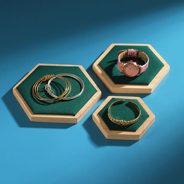 1/2/3 3pack/lot Utsökt Craft Hexagon Armband Display bricka Green 1Set
