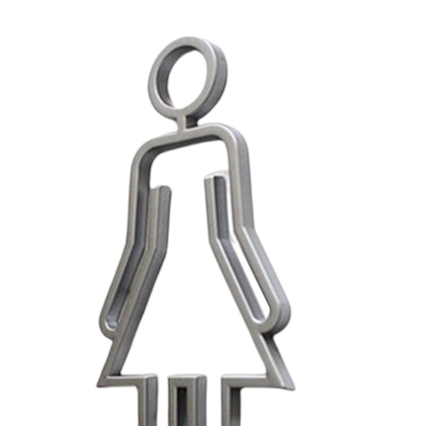 1/2/3 Män Kvinnor Toalettskylt Toalett Lätt Badrumsskylt Silver 1 Pc