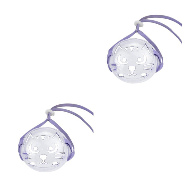 1/2 set Mesh andningsbart kattmunkorg Bekväm säkerhet purple M 2PCS