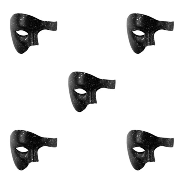 1/2/3/5 Bred appliceringshalva för olika tillfällen halvansikte Black silver dot 5Set