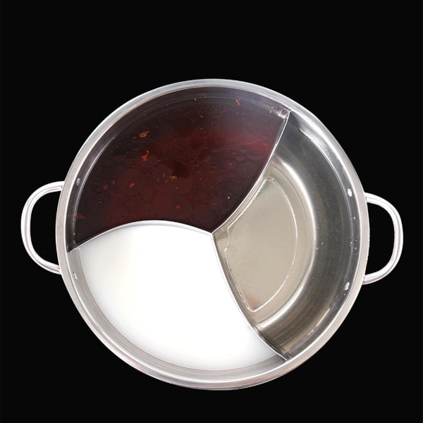1/2/3 rostfritt stål Hot Pot Cooking Pot 3-sidig induktion 32cm 1 Pc