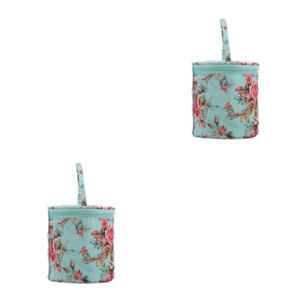 1/2 Resegarn Förvaringsväska Tote Small Holder Case Present för Flower 14 x 15cm 2Set