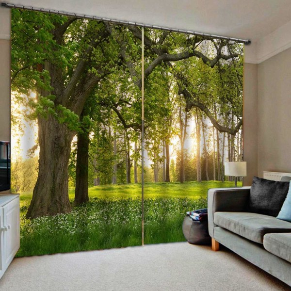 1/2 Digital Printing 3D Gardindraperier för vardagsrummet i sovrummet Big Tree 1Set