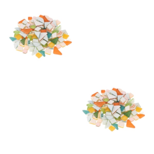 1/2/3/5 Ljusa mosaikplattor Blandade hantverksglasstenar Orange 1-2cm 2Set