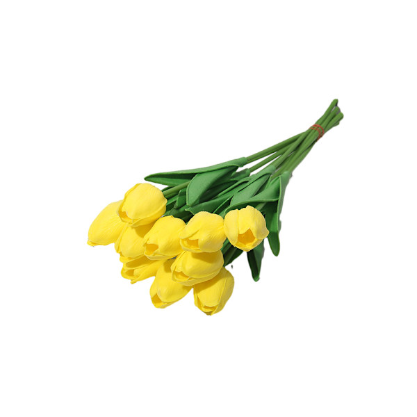 1/2/3 10påse Simulerade tulpaner Ljusa och charmiga blommor för yellow 2PCS