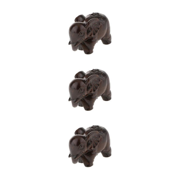 1/2/3/5 Trä Buddha Staty Staty Indien Staty Craft Ornament Elephant 3Set
