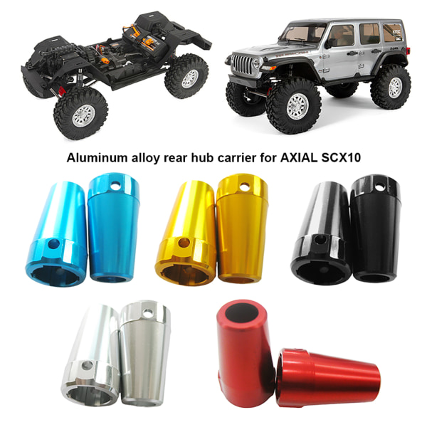 1/2/3/5 2 stycken aluminiumlegering bakre navhållare för AXIAL SCX10 yellow 1Set
