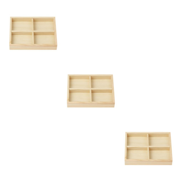 1/3/5 Smycken Display Fack Case Pärlor Hållare Ädelstensarmband 4 grids 7.87x5.91x1.38 Inch 3Set