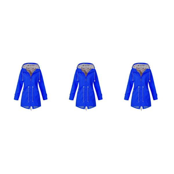 1/2/3/5 Hoodie Mjuk damjacka Vattentät regnkappa utomhus blue S 3Set