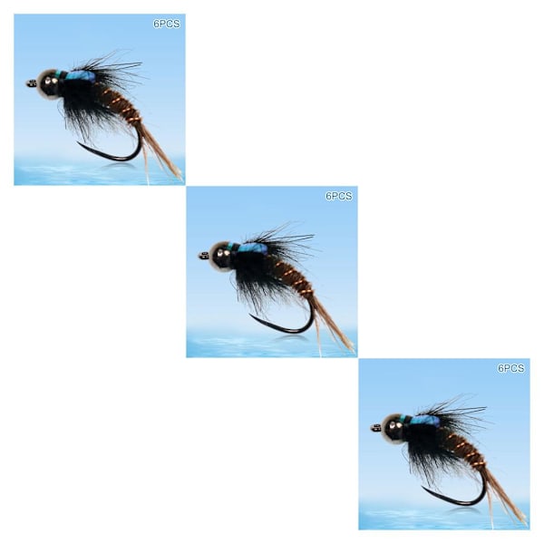 1/2/3/5 6 st 8 1012 flugfiskeflugor Premium Tungsten Bead Head 8# hook 6 pcs 3PCS
