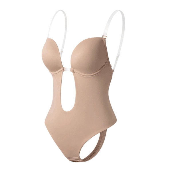 Kvinnor Backless Body Deep V Neck Body För Shaper för bröllop XL