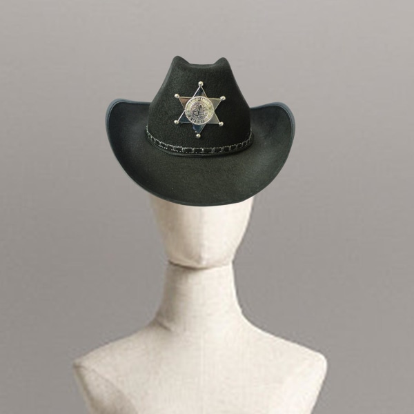 Damer Män Western Cowboyhatt Solhatt med String För Jazzhatt Black