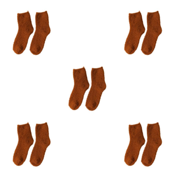 1/2/3/5 10 stycken extra tjocka och elastiska mjuka strumpor Coffee 5PCS