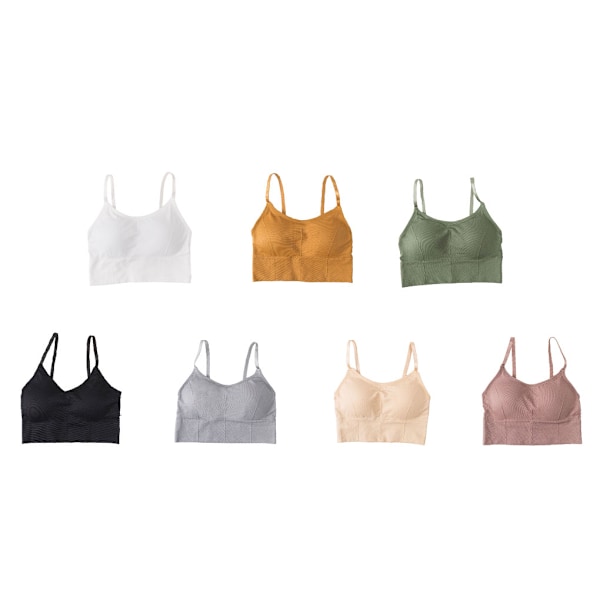 1/2/3/5 Dam Tank Crop Top BH Sexiga Underkläder Underkläder Bralette White 1 Pc