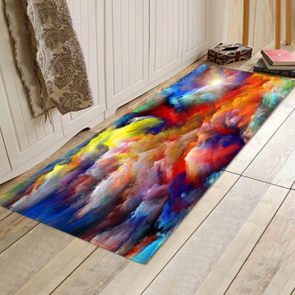 Printed 3D Golvmatta Runner Non-För slip Area Rug Colorful Clouds