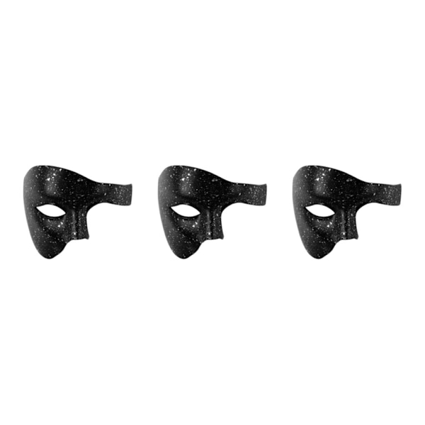 1/2/3/5 Bred appliceringshalva för olika tillfällen halvansikte Black silver dot 3Set