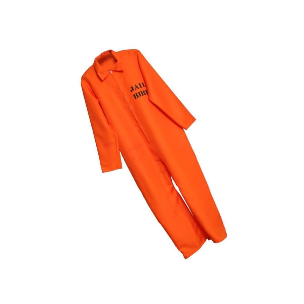 1/3 Prisoner Overall Jumpsuit Convict Stag Do Party Fancy Dress Orange Adult 1 Pc