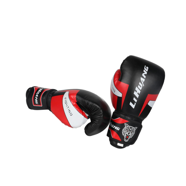 Män Kvinnor Boxning Träningshandskar Sparring Kickboxing GYM 8oz Black
