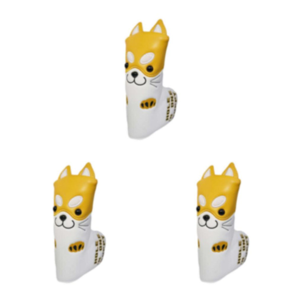1/2/3 Dog Pattern För Golf Putter Headcover Cover för Yellow 3PCS