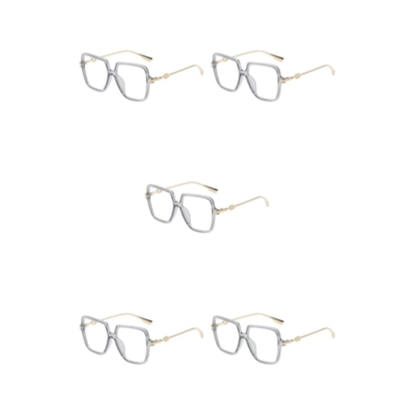 1/2/3/5 Fashionabla för snygga kvinnor Anti-Blue Light Glasögon Gold grey frame 5Set