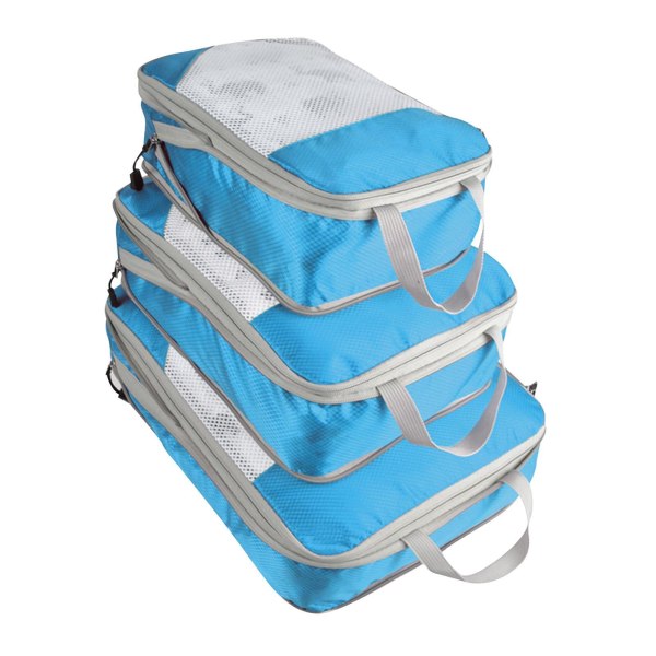 Kompression Bagage Packning Organizer Väskor Resetillbehör Lake Blue