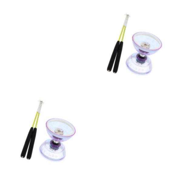 1/2/3 Trippellagerljus Diabolo med handstickssnöre Purple 13cm 2PCS