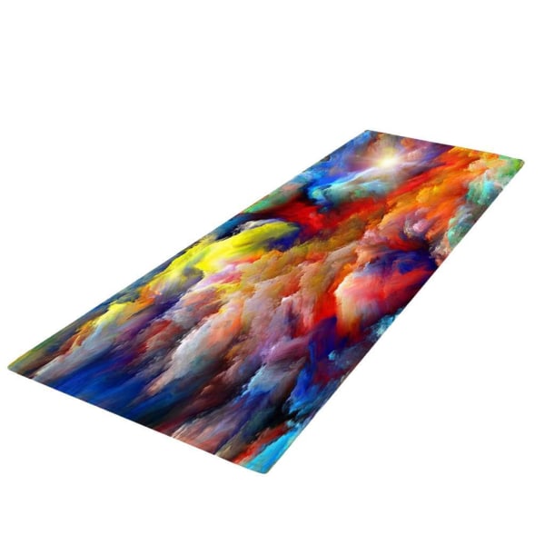 Printed 3D Golvmatta Runner Non-För slip Area Rug Colorful Clouds