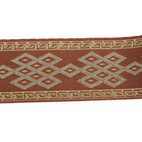 1/2/3/5 5 meter/ 5,5 Yds Jacquard Trim Wide Woven Border Ribbon Red Brown 6cm x 5M 1Set