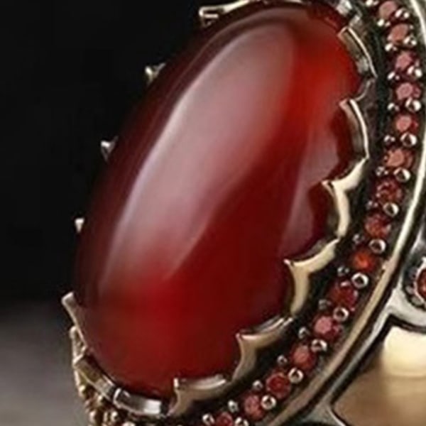 Tan Trendig Retro Handgjord Turkisk Ring Med Vintage Dubbel brown size 6