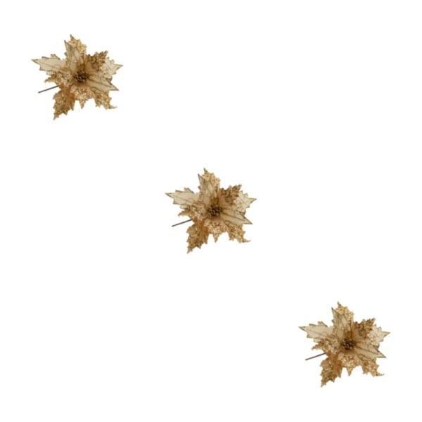 1/2/3 tyg vida tillämpningar av blommor jul för att ljusna Gold 3Set