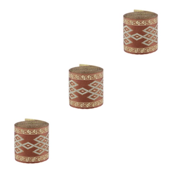 1/2/3/5 5 meter/ 5,5 Yds Jacquard Trim Wide Woven Border Ribbon Red Brown 6cm x 5M 3Set
