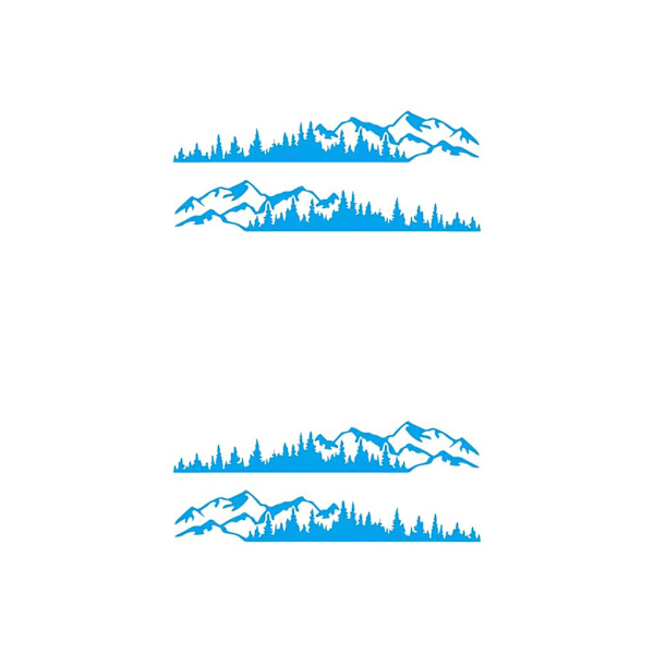 1/2/3/5 2 st PVC Mountain Forest Car Stickers Lätt att installera blue 2Set