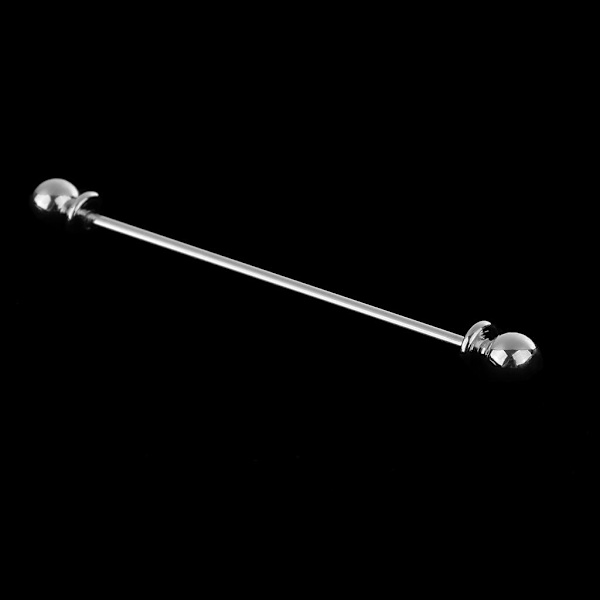 1/2/5 mäns runda huvudskjorta Krage Clip Bar Pin Clip Tie Brosch Silver 65 x 6mm 5Set