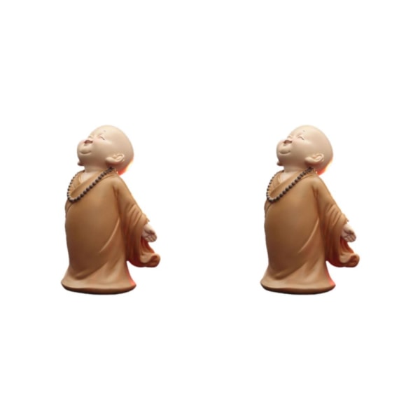 1/2/3 Söt Buddha Staty Monk Figurine Ornament Little för stand open hands height 10cm 2Set