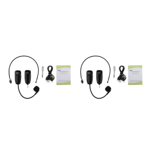 1/2 Mikrofon Headset System Head Mounted Call Center Mic För 2Set