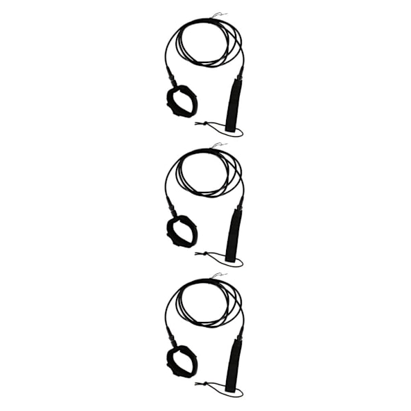 1/3 surfbräda koppel Surfing koppel String Ben Rep Sladd Kalv Black 4 inch 3PCS