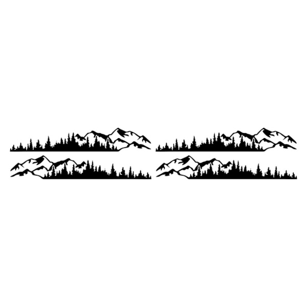 1/2/3/5 2 st PVC Mountain Forest Car Stickers Lätt att installera black 2Set