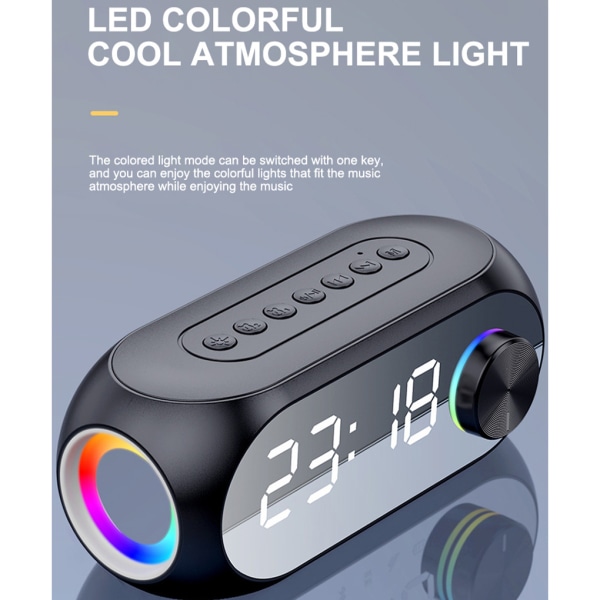 1/3/5 trådlös LED-högtalare Stereo Väckarklocka Musikspelare Blue 5PCS